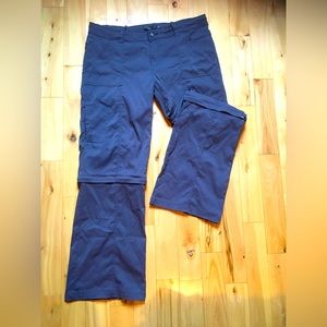 Prana Halle Pants Convertible cargo Travel Outdoor Hicking blue 16
